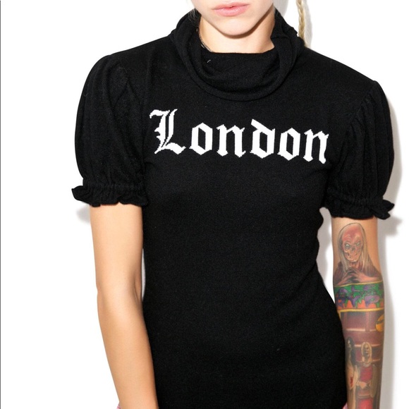 Wildfox Sweaters - NWT WILDFOX White Label London Black Top - S1
